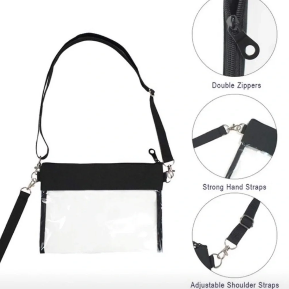 Black Smartphone crossbody bag with Transparent Window and Belt Clip